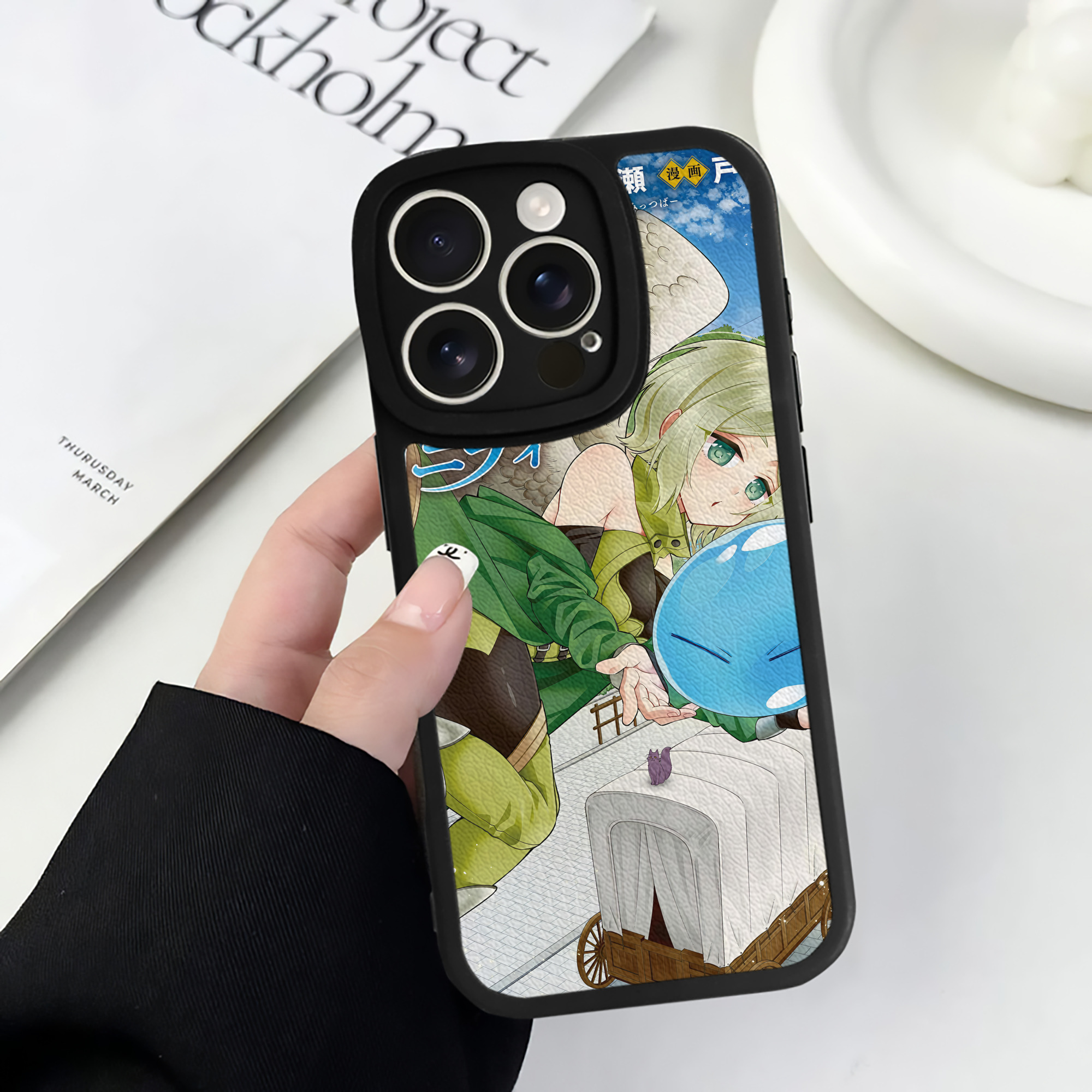 （画像用） 転スラ Regarding Reincarnated to Slime 【iPhone 16シリーズ対応】シリコンスマホケース（レザー調） 材質：シリコン